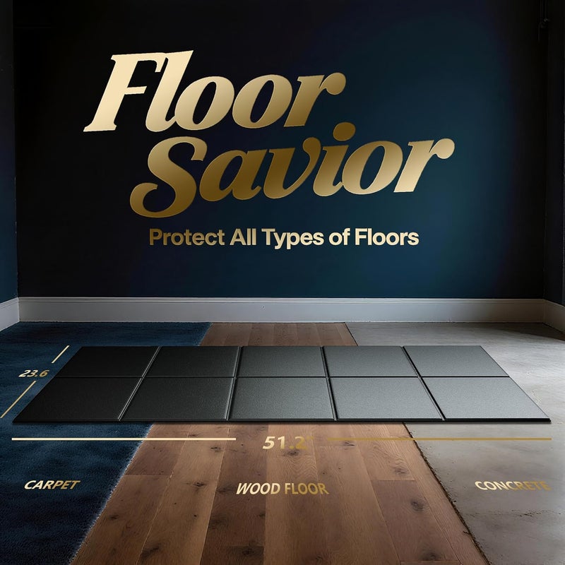 ABBER Foldable Treadmill Walking Pad Mat for Carpet Floors,51.2" x 23.6" 6mm Thick Treadmill Mat for Hardwood Floor,Indoor Exercise Stationary Bike,Elipitial, Gym Equipment, Noise Shock Absorption - Image 3